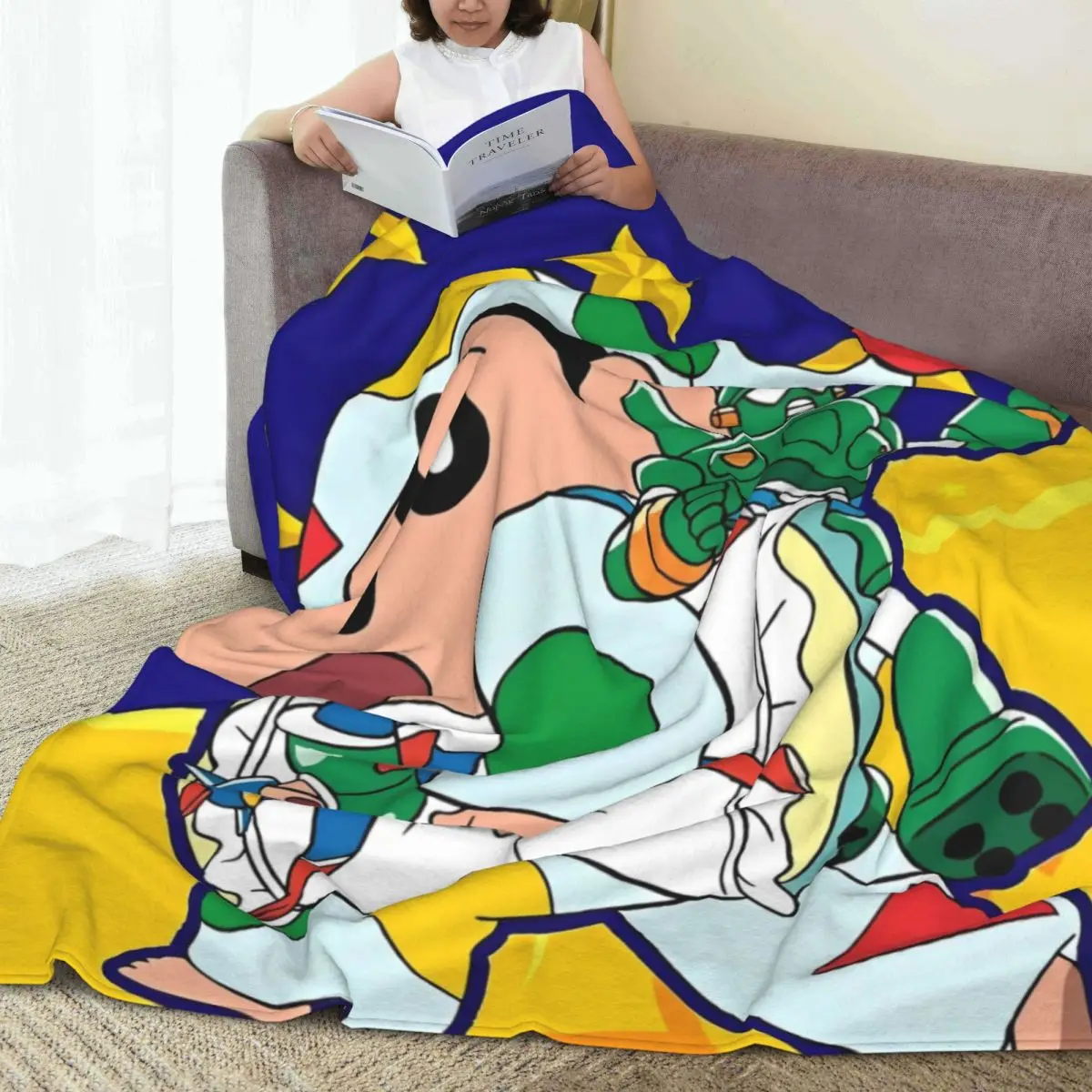 Crayon Shin-chan   Flannel Blanket Warm Throw Blanket for Outdoor Picnic Graphic Bedspread Sofa Bed Cover