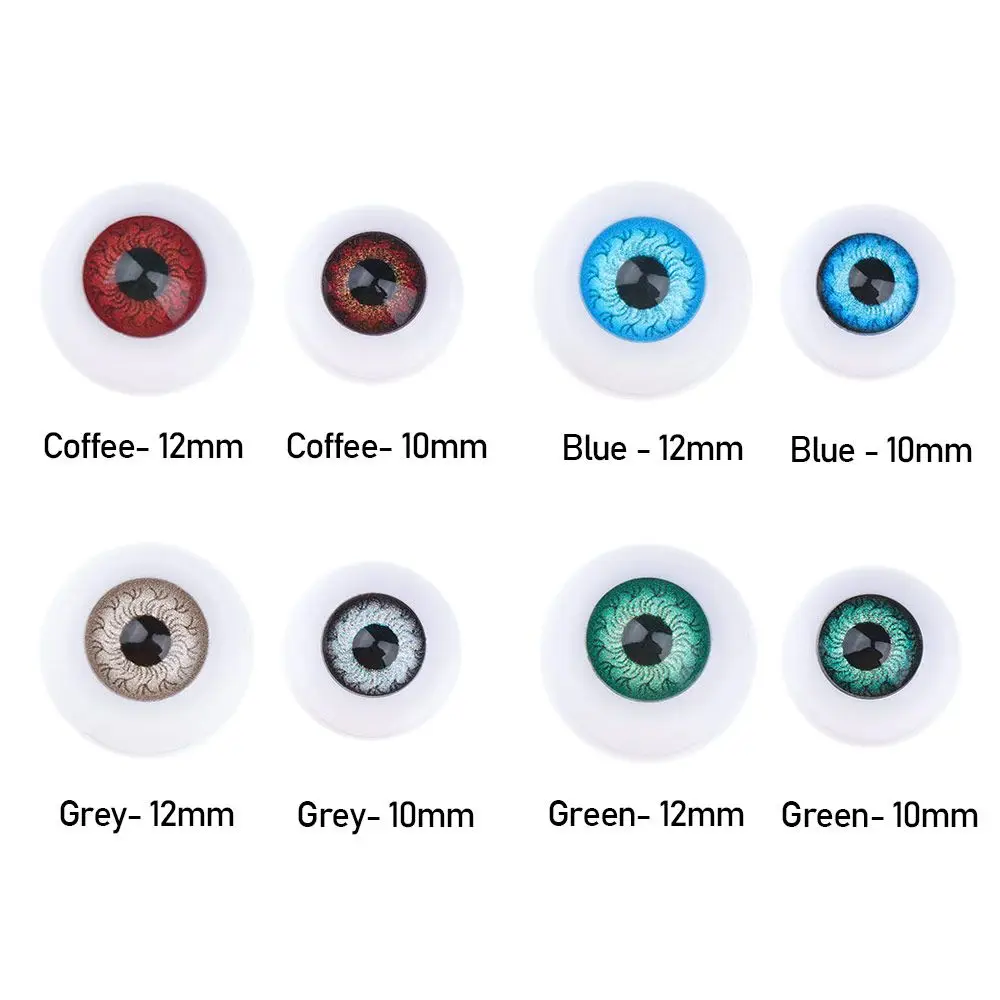 10 pares de alta qualidade olhos vidro diy acessórios para bjd boneca globo ocular olhos de vidro boneca que faz artesanato brinquedos animais de segurança 10mm 12mm