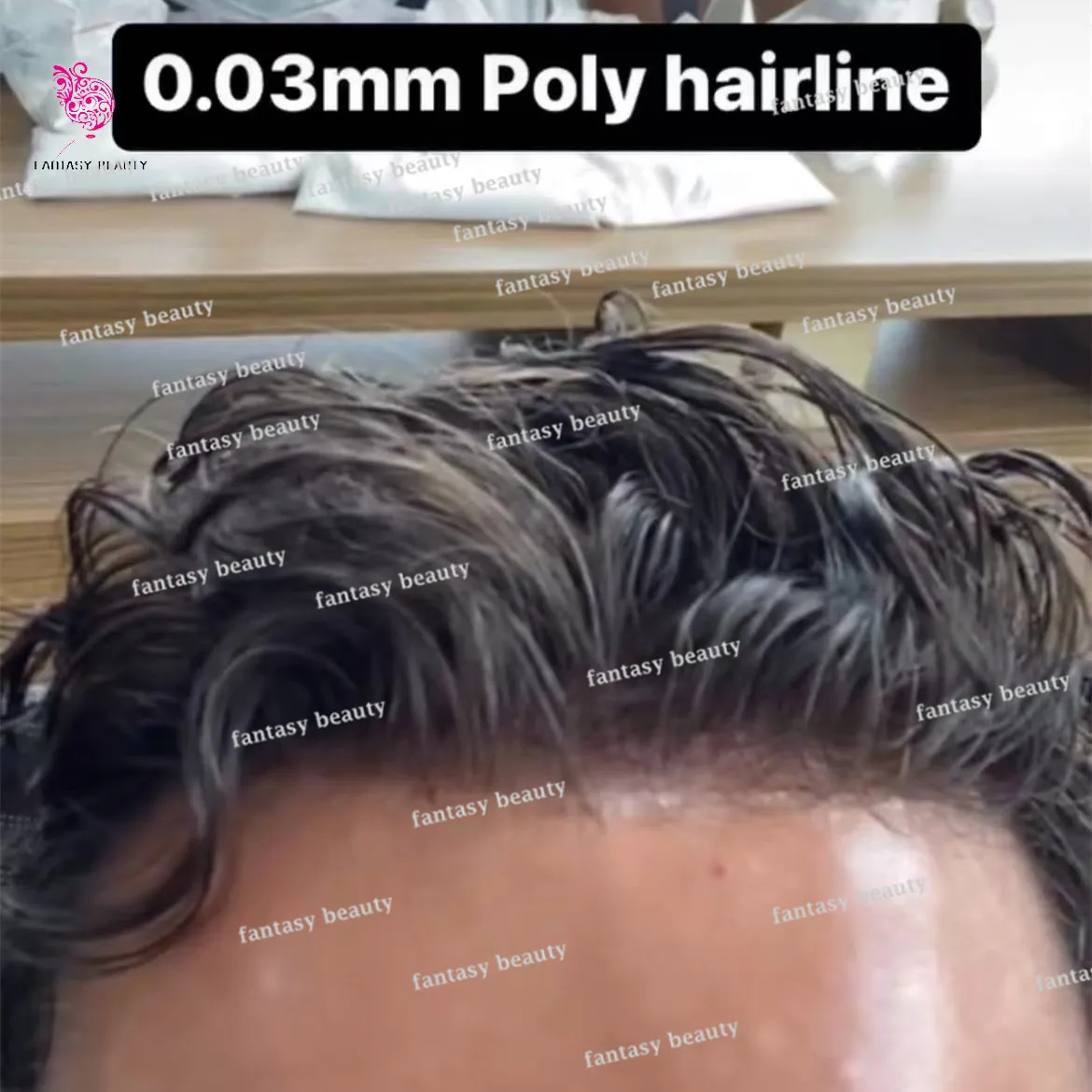 Natural hairline Invisible 0.02 mm capillary prostheses System Black Grey Ultra-Thin Skin Men's Toupee VLoop 100% human hair wig