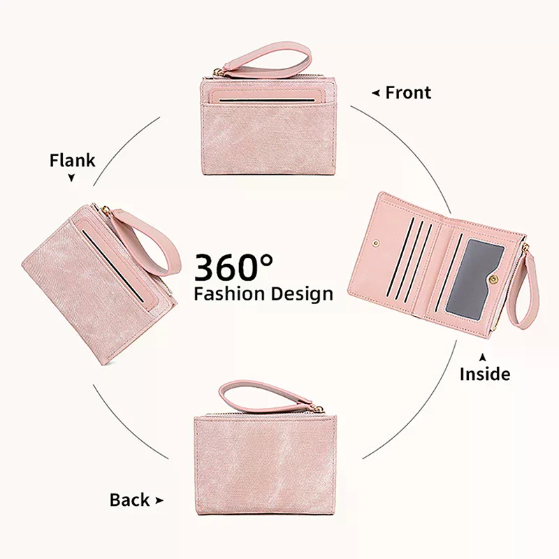 

New Design Women's Short Wallet With 8 Card Slots & Zipper Coin Pocket - Blocking Multi-Function Purse