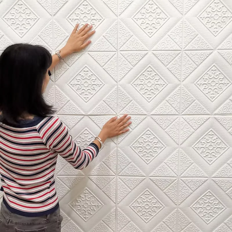 35 * 35cm Decorative Waterproof and Moisture-Proof Self-Adhesive 3D Wall Panel Bedroom Wall Sticker Home Decoration