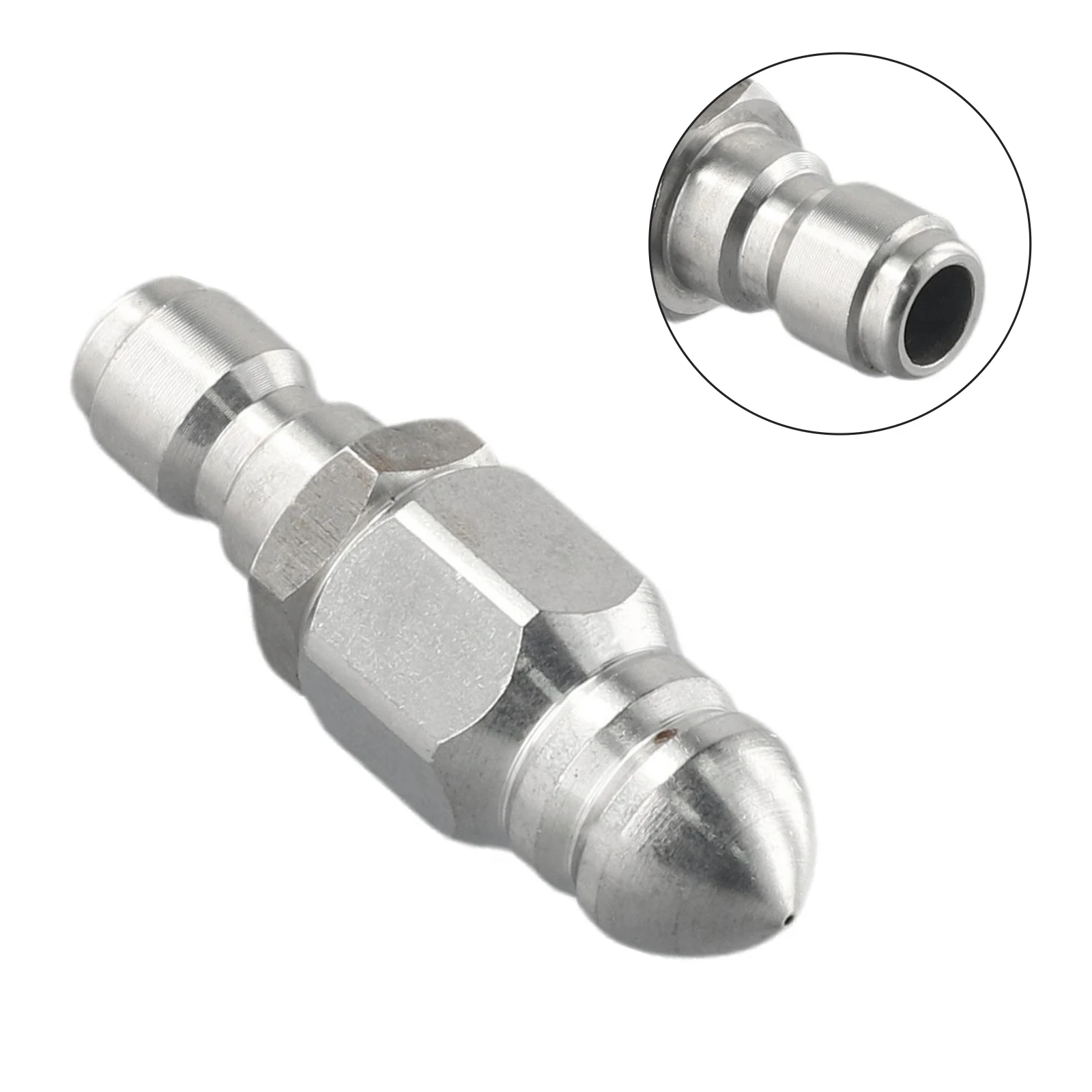 1 Front 6 Back Nozzle 1/4 inches 1/4\'\' Drain Hose Quick Plug Spare Stainless Steel 1/4inch Accessory Replacement