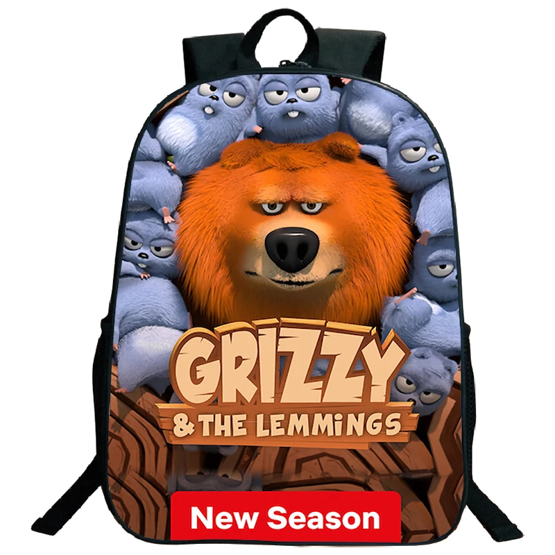 Grizzy and the Lemmings Mochilas para Crianças, Laptop Bag, Mochila Escolar, Mochila de Volta à Escola, Kids Bookbag, Presentes para Meninos e Meninas