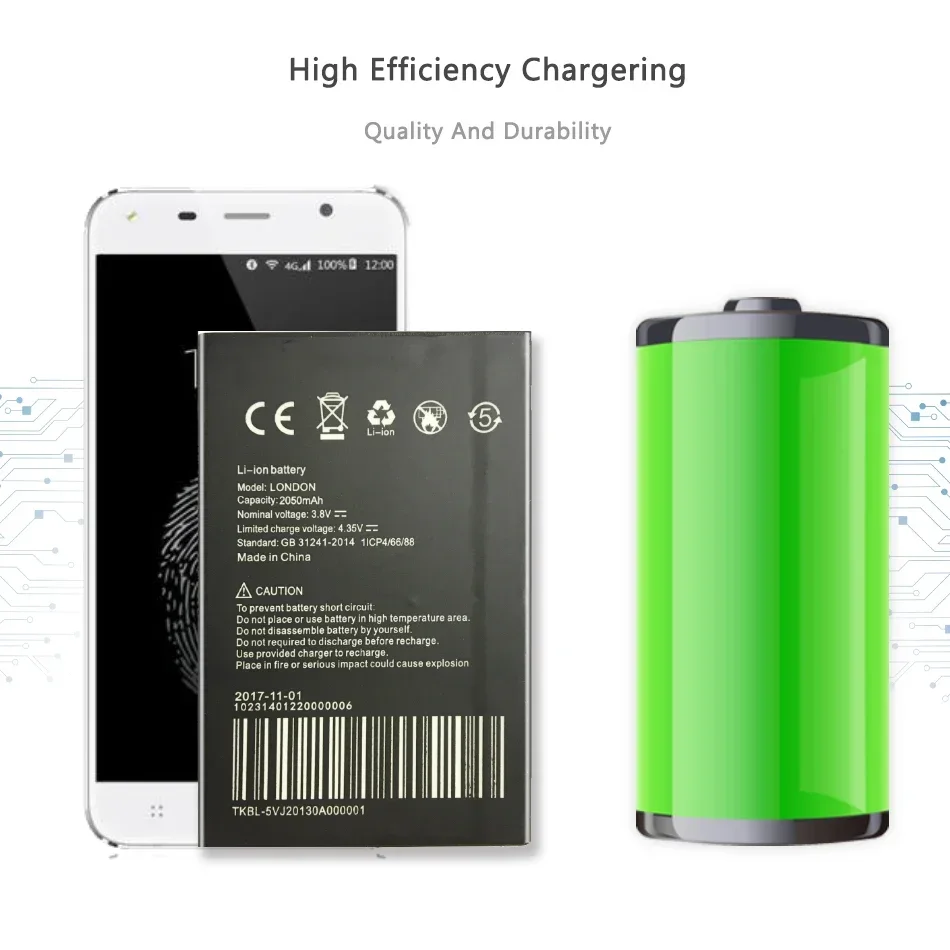 2050mah Cellphone Battery for UMI London Umidigi/Pixus Jet/Bravis A506/Kiano Elegance 5.1 Mobile Phone Batteries Bateria AKKU