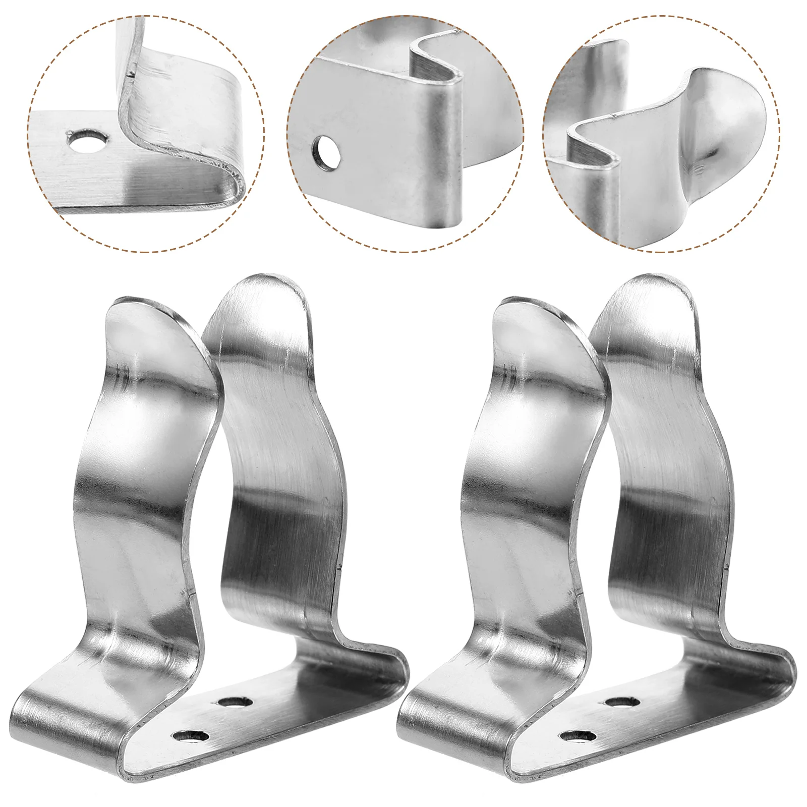 

2 Pcs Sturdy Paddle Buckle Fixing Bracket Universal Clamp Holder Stainless Steel Kayak