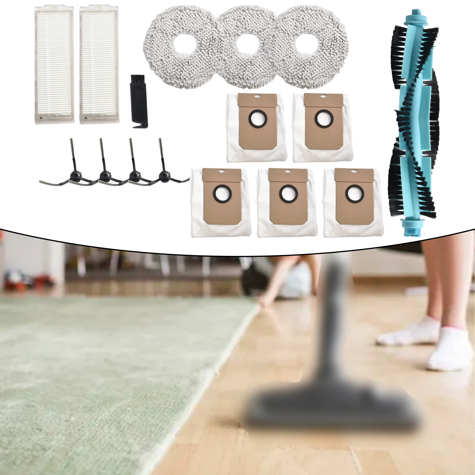 

Effortless Maintenance with Side Roller Brush Filters Mop Cloth for Cecotec For Conga 11090 For Hygienic Homes