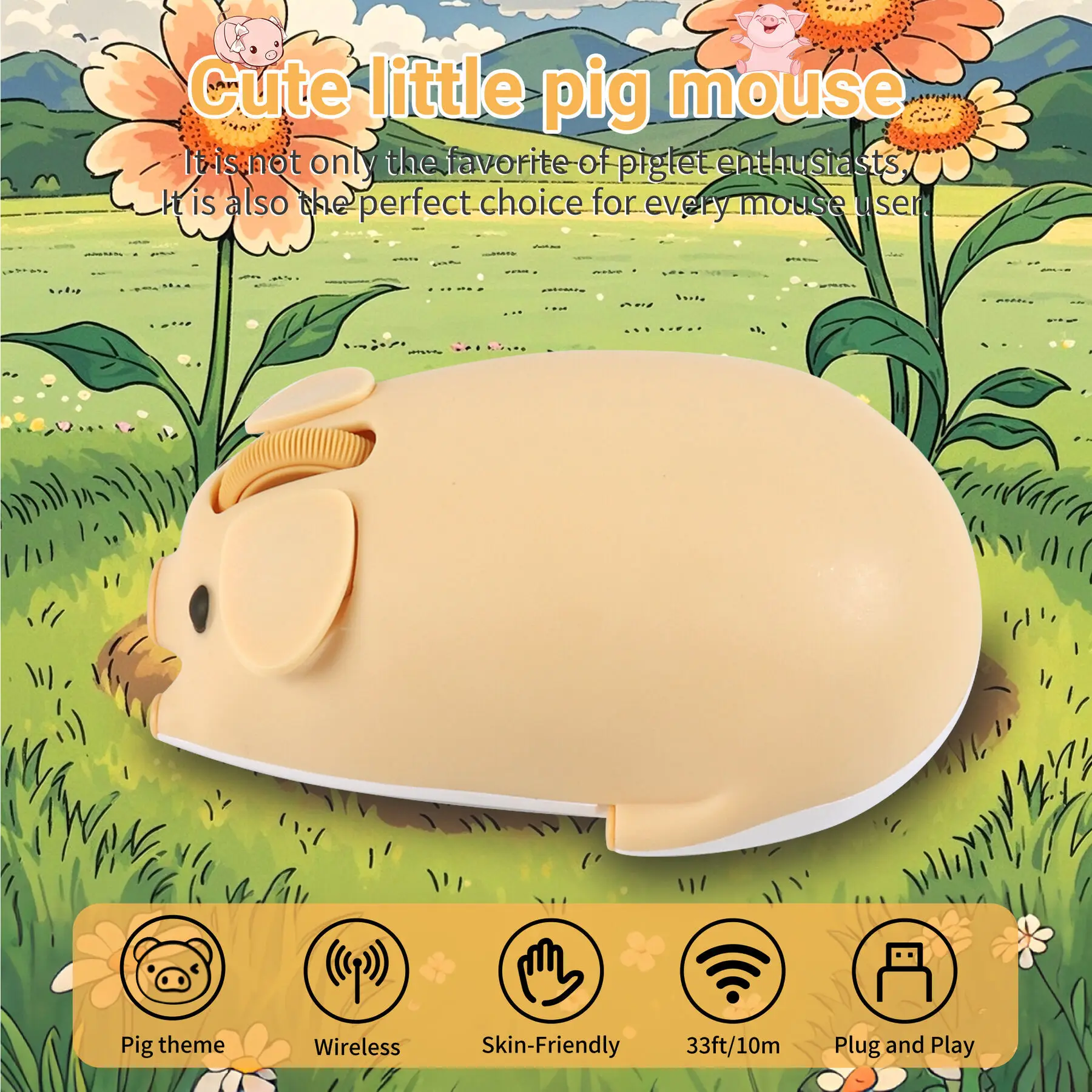 New Cute Little Pig Computer Mouse Dual-mode 2.4G+Bluetooth Mini Ergonomic Optical Mice Game Laptop PC Universal For Girl Gift