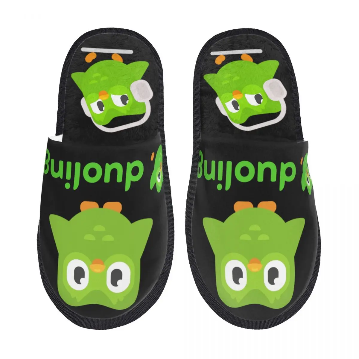 3D printing Men Women Furry Indoor slippers,Duolingo Owl Duo nice-looking special Anti-skid Slippers