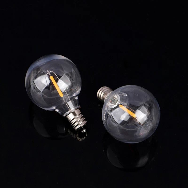 G40 Light Bulbs E12 3V 120V 220V 1W Glass Globe Bulbs String Light For Indoor Outdoor Patio Home Garden Decor Warm White 1PC