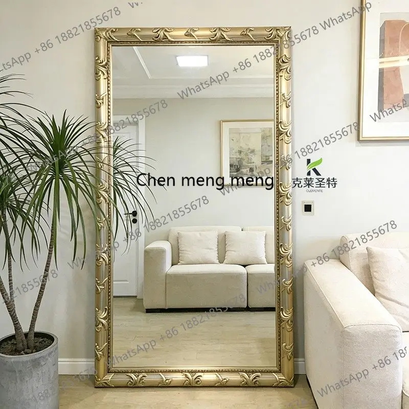 z183 French retro luxury full-length mirror American home floor full-length mirror European style