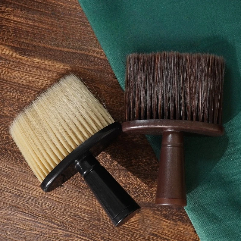 1pcs Barber Shop Hair Cleaning Brush Tapered Fiber Bristles Comfortable Flat Bottom Brush for Scalp & Broken Hair Cleaning