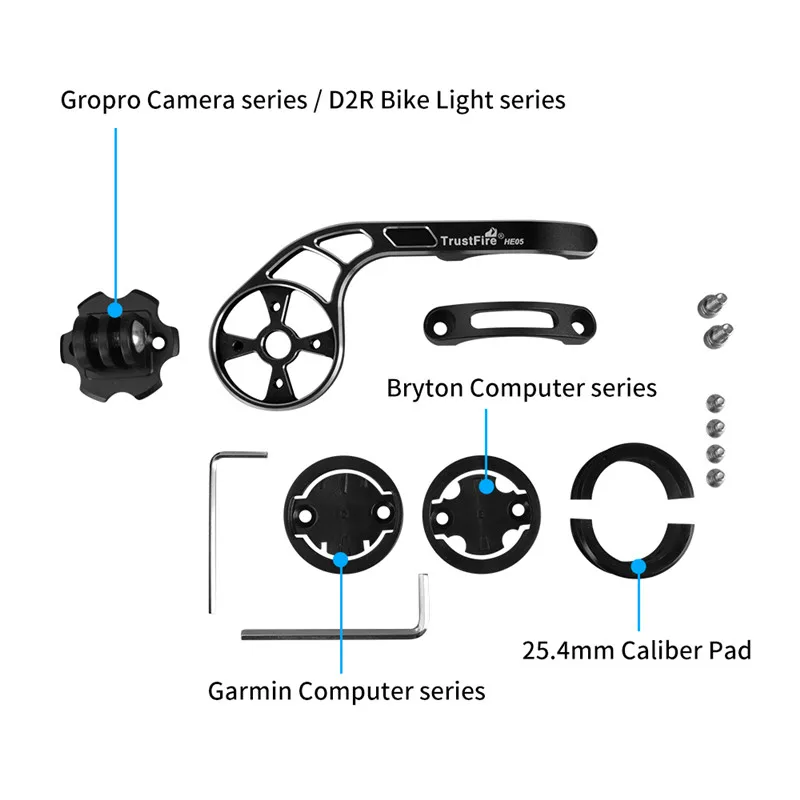 TrustFire HE05 Garmin Edge Uchwyt na komputer Stojak na kierownicę roweru szosowego Przedni Bryton GPS do Garmin Edge 1030 520 Plus