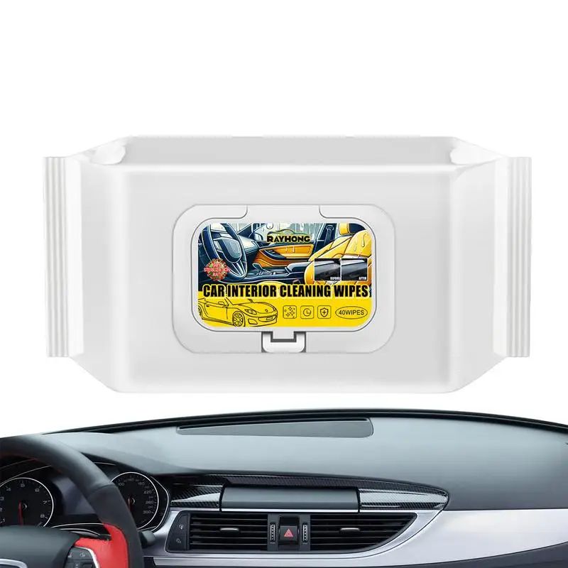 40pcs Car Cleaning Wipes Automotive Resealable Wet Wipes Vehicles Crack Reducer Wipes Automotive Maintenance Accessories