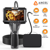 ANCEL AN301 Industrial Endoscope Camera 6.2mm Lens 4.3inch IPS Screen Single Lens Inspection Borescope HD1080P For Car Pipe