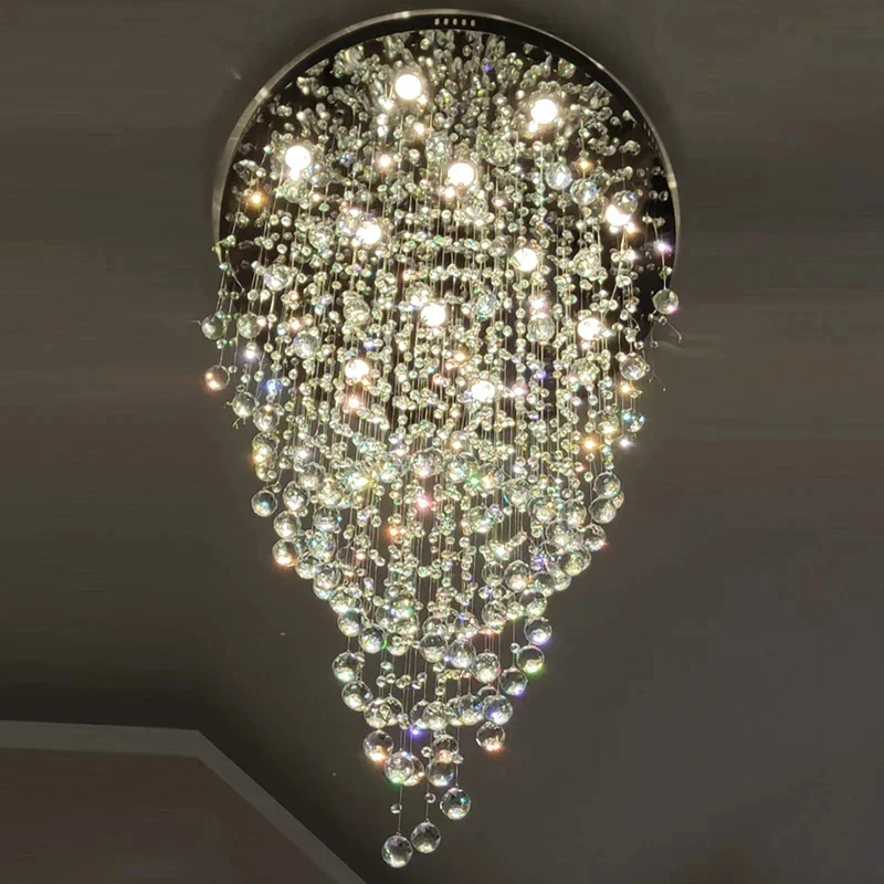 Nowoczesny kryształowy żyrandol okrągły salon lampy wiszące Led Lobby oświetlenie schodów lampa sufitowa oprawy połyskowe Home Decor Yeelight