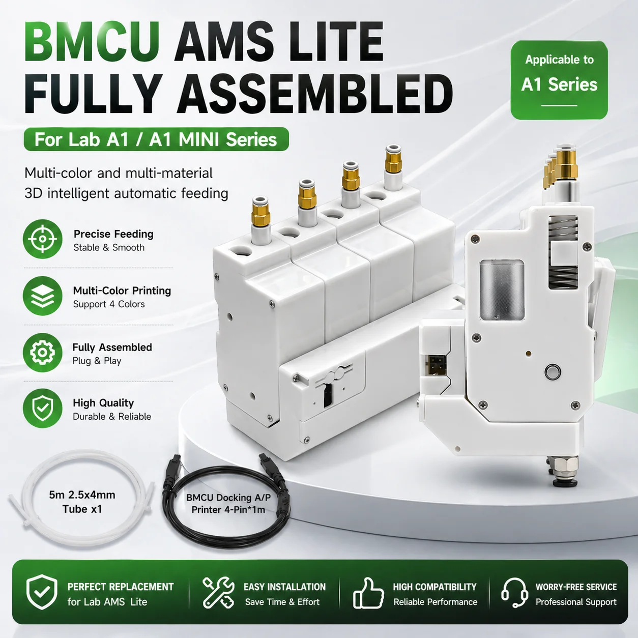 

Upgraded Bmcu 370C AMS lite Motor Auto Refill Farm Hall Sensor Bi-Buffering for Bamboo lab A1 A1 mini P1 3D printer