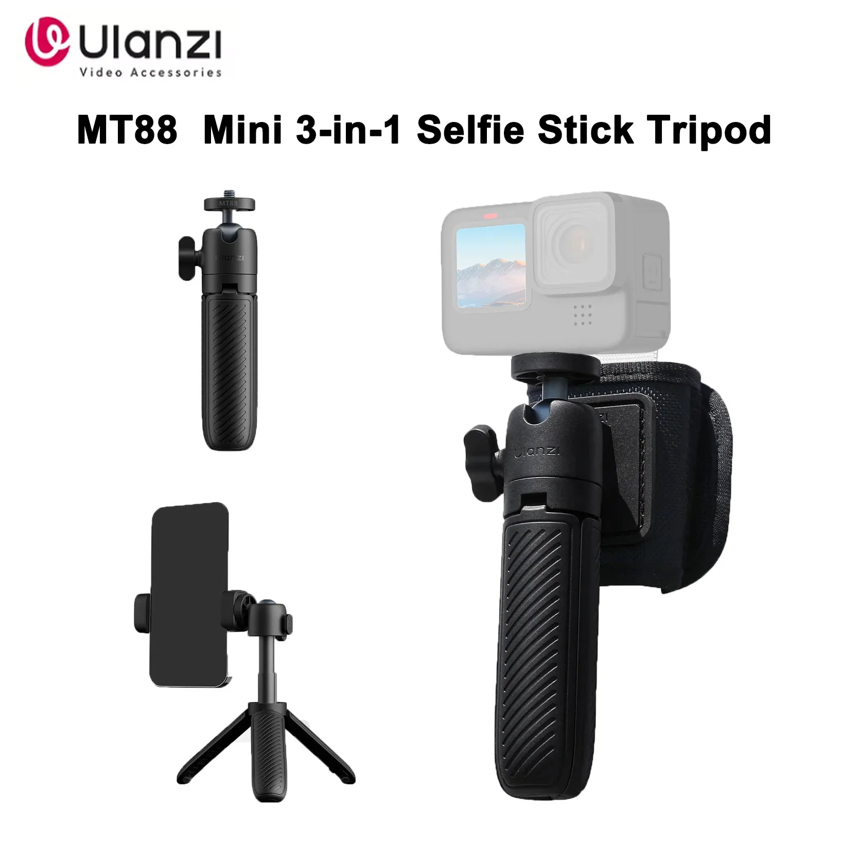 Ulanzi MT88 Selfie عصا ترايبود مع حقيبة الظهر حزام حامل حامل جبل ل Insta360 X5 DJI Osmo Pocket 3 ملحق