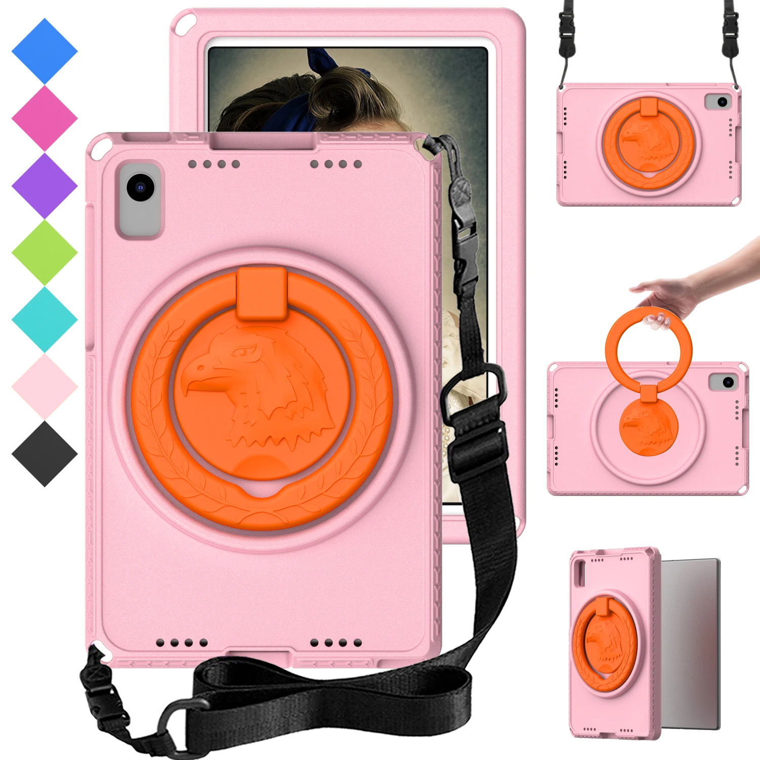

Детский чехол для Samsung Galaxy Tab S6 lite 10,4 дюйма P610 P615 P620 P625 P627 EVA Cute Eagle Cover с плечевыми ремнями