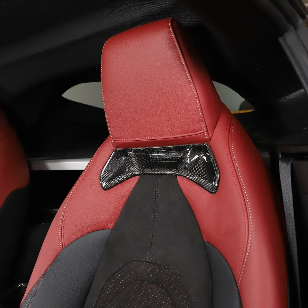 2pcs Real Carbon Fibre Car Seat Backrest Cover For Toyota Supra Gr A90 A91 Mk5 2019-2022 Trim Sticker Interior Accessories