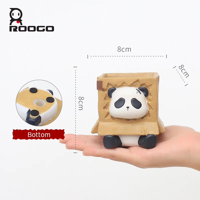 Cartoon Panda resinss Epoxy Coated Flower Pot Pencil Holder for Bonsai Succulent Plants Minimalist Ornamental Home Decor