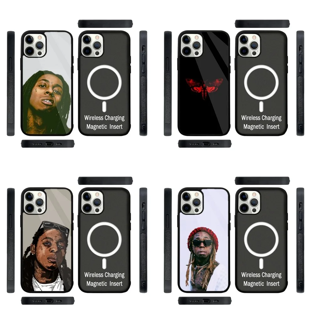 L-lil w-wayne rapper caso de telefone magnético forte para iphone 15,14,13, pro, max, plus,11,12, mini para carregamento sem fio magsafe