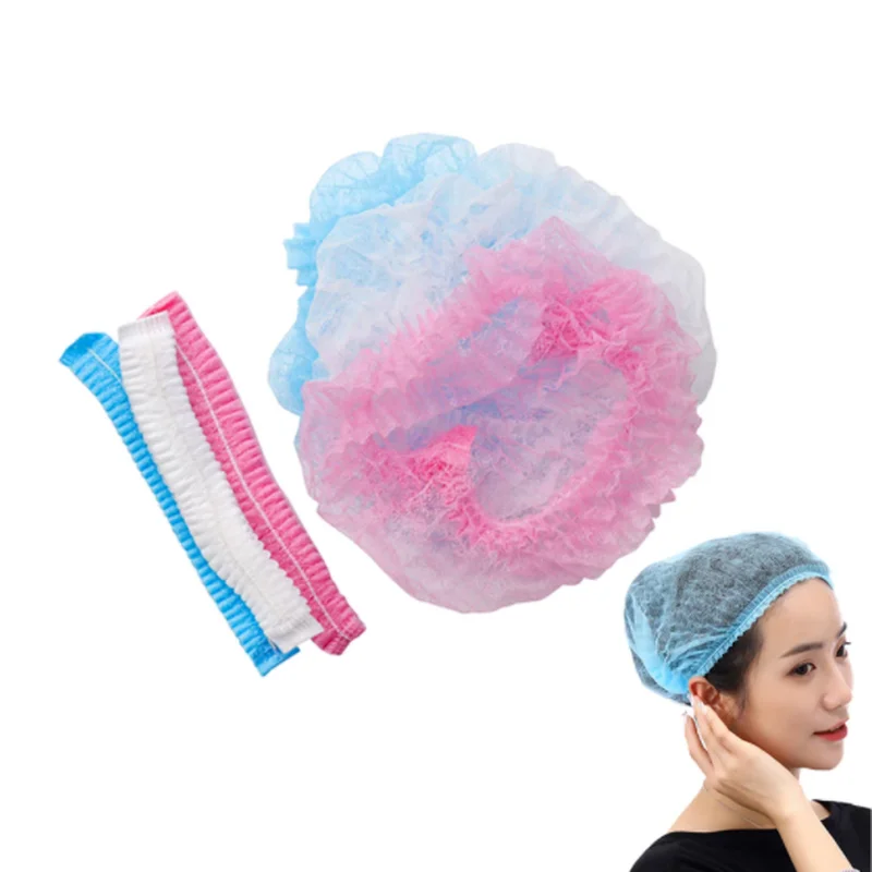 10 PCS Disposable Caps Shower Clear Waterproof Hat Pleated Anti Dust Hat Women Bath Bonnet Hair Salon Beauty Tools