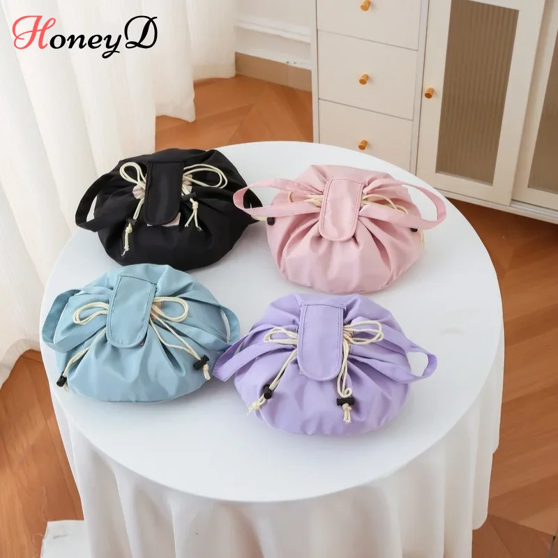 

Large Capacity Upgraded Handheld Lazy Makeup Bag Drawstring Bag with Built in Small Pocket for Travel and Miscellaneous Storage