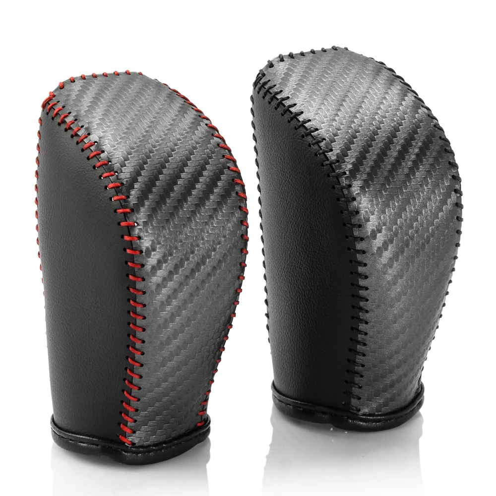Car Leather Carbon Fiber Gear Head Collars Cover For Subaru Forester 2013-2018 CROSSTREK 2013 2014 XV 2012-2017 Levorg 2014-2016