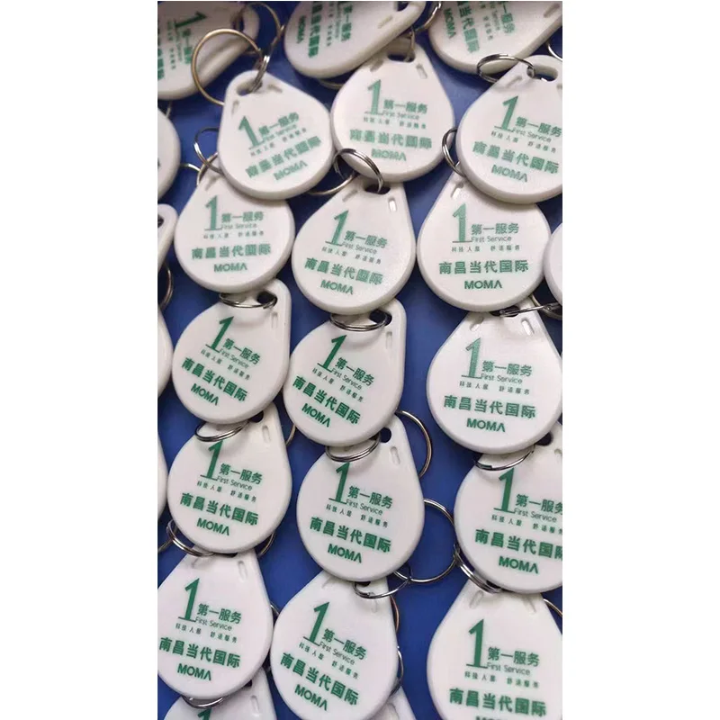 500pcs Free shipping 13.56MHz nfc 215 chip colorful custom RFID ABS keyfob/RFID keychain tag