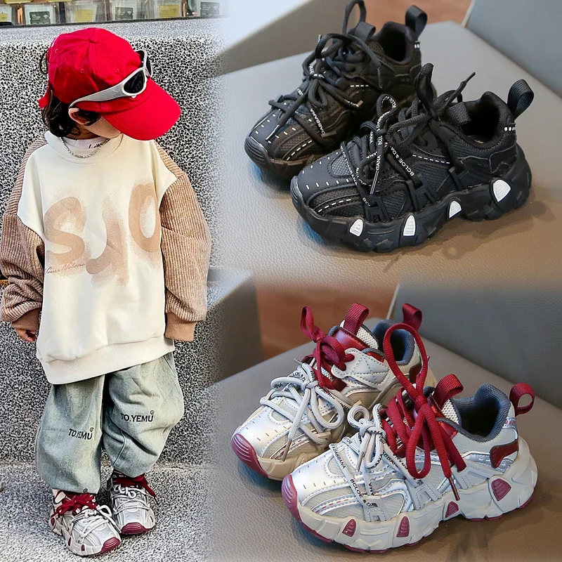 Children's 2024 Autumn Explosive Mesh Breathable Baby Girls Casual Soft Soled Boys Fashion Shoes