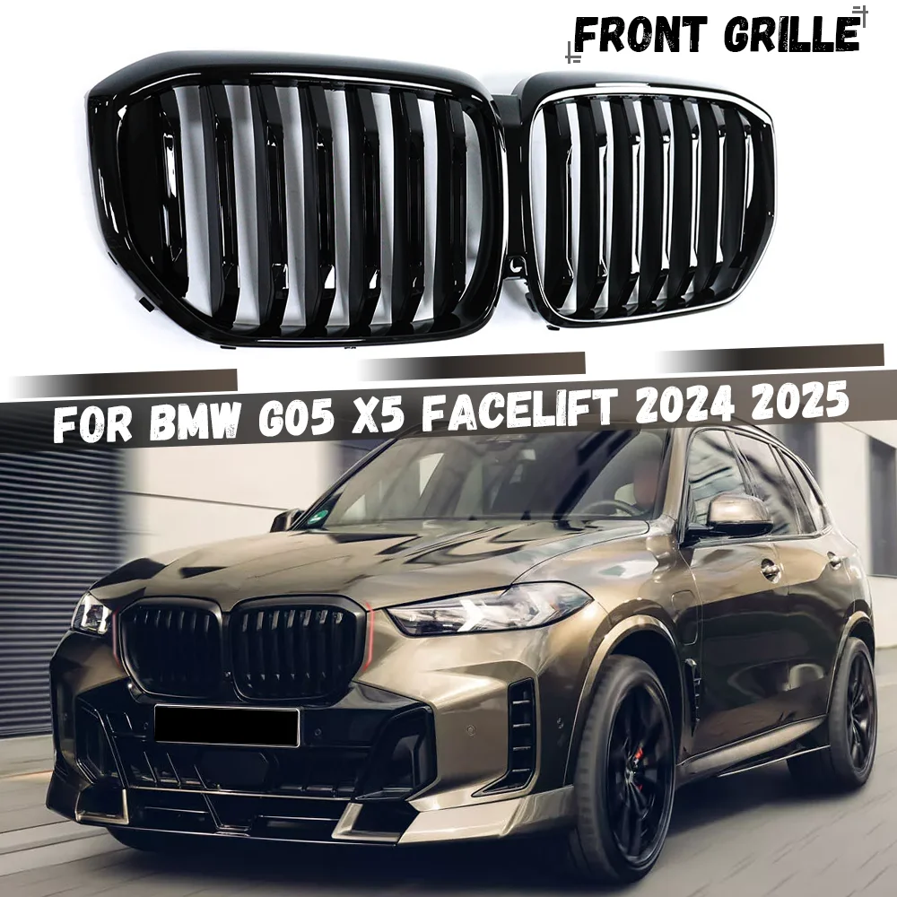 

Передняя решетка для почек для BMW G05 X5 LCI 2024 2025, передний бампер с одной планкой, гоночная решетка, аксессуары для наружного украшения
