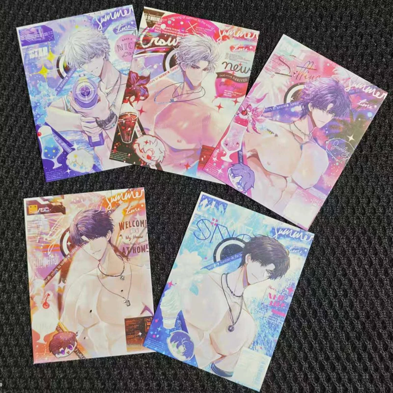 

5Pcs/Set Water Park Love and Deepspace Laser Card Xavier Zayne Rafayel ralayo Sylus Caleb Cosplay Rounded Corners LOMO Card Gift