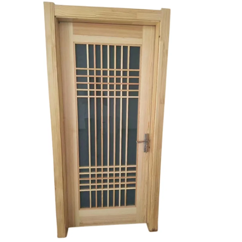 

All solid wood environmental protection wooden door swing door cooking shop B & B Changhong glass customization