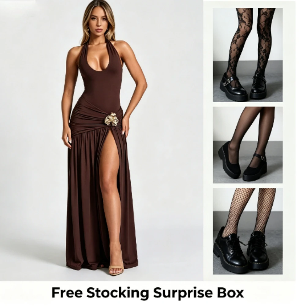 

Женский сексуальный комплект из боди с открытой спиной и юбки: топ с завязками спереди и юбка с разрезом по боку для вечеринок