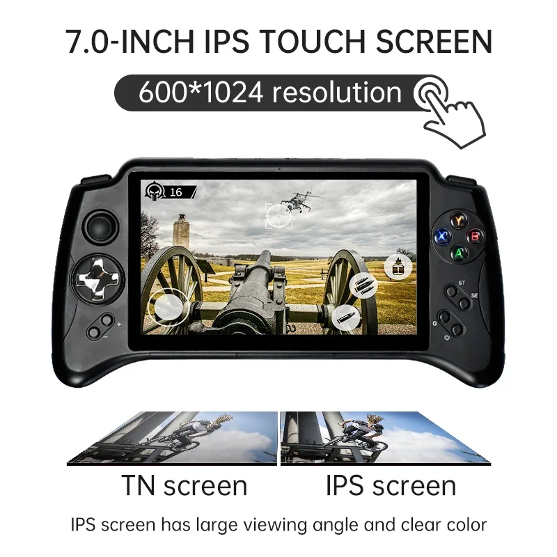 Imagem -02 - Powkiddy-console de Videogame Portátil Retro X17 Android 70 7-polegada Ips Touch Screen Mtk 8163 Quad Core gb de Ram 32 gb Rom Novo