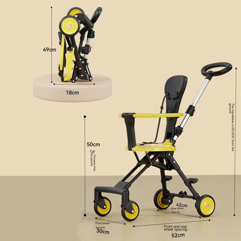 New Children Walking Baby Stroller  Four Wheels Stroller Lightweight Folding Car Free Installation Two-way Stroller