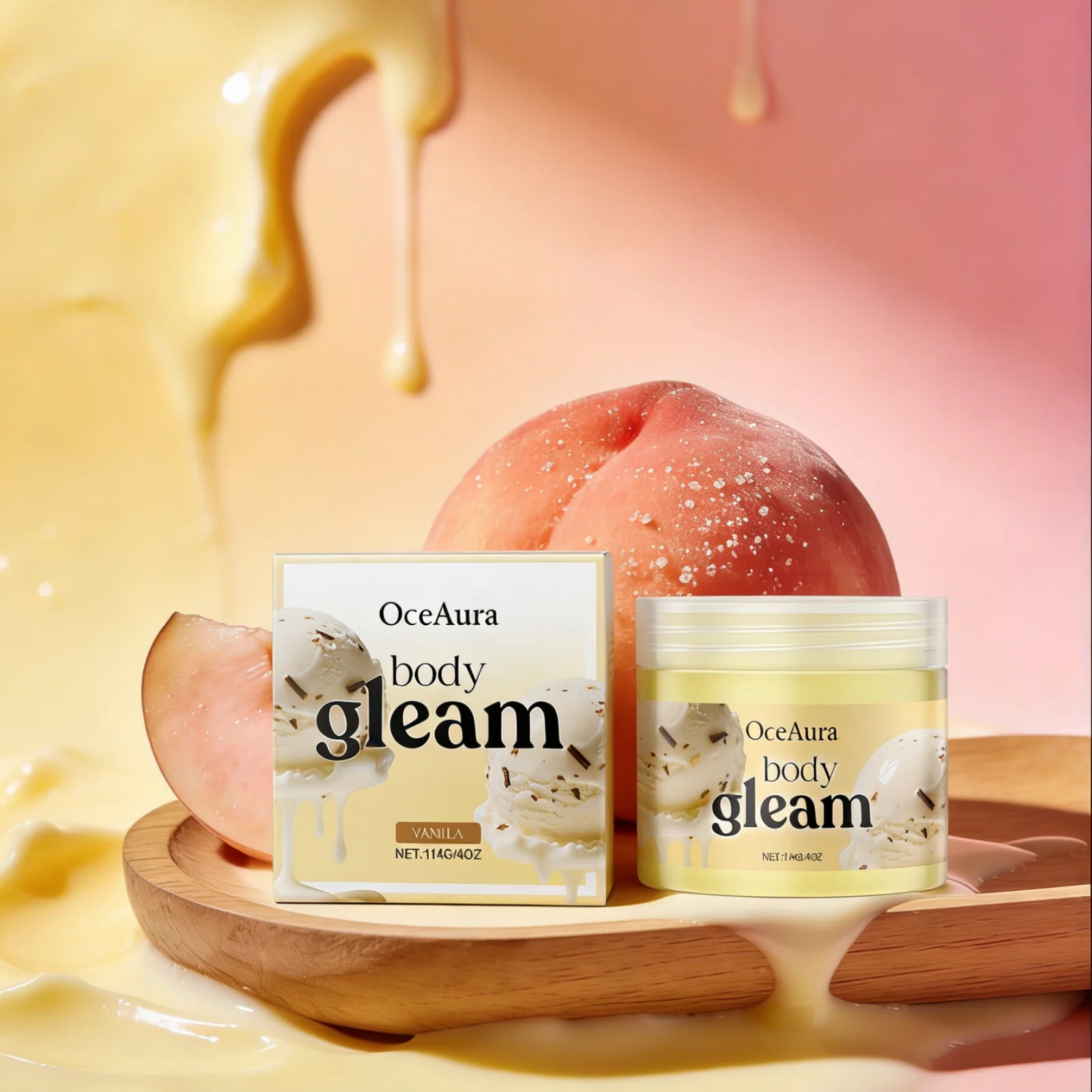 

Moisturizing Body Cream Shea Butter Smooth Skin Elasticity Increased Improve Dryness Non-greasy Vanilla Peach Scented Body Cream