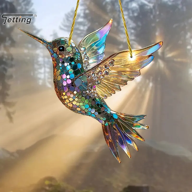 1Pcs Sheremart Spirit Birds Acrylic Suncatcher Bird Ornament For Christmas Tree Hummingbird Suncatcher