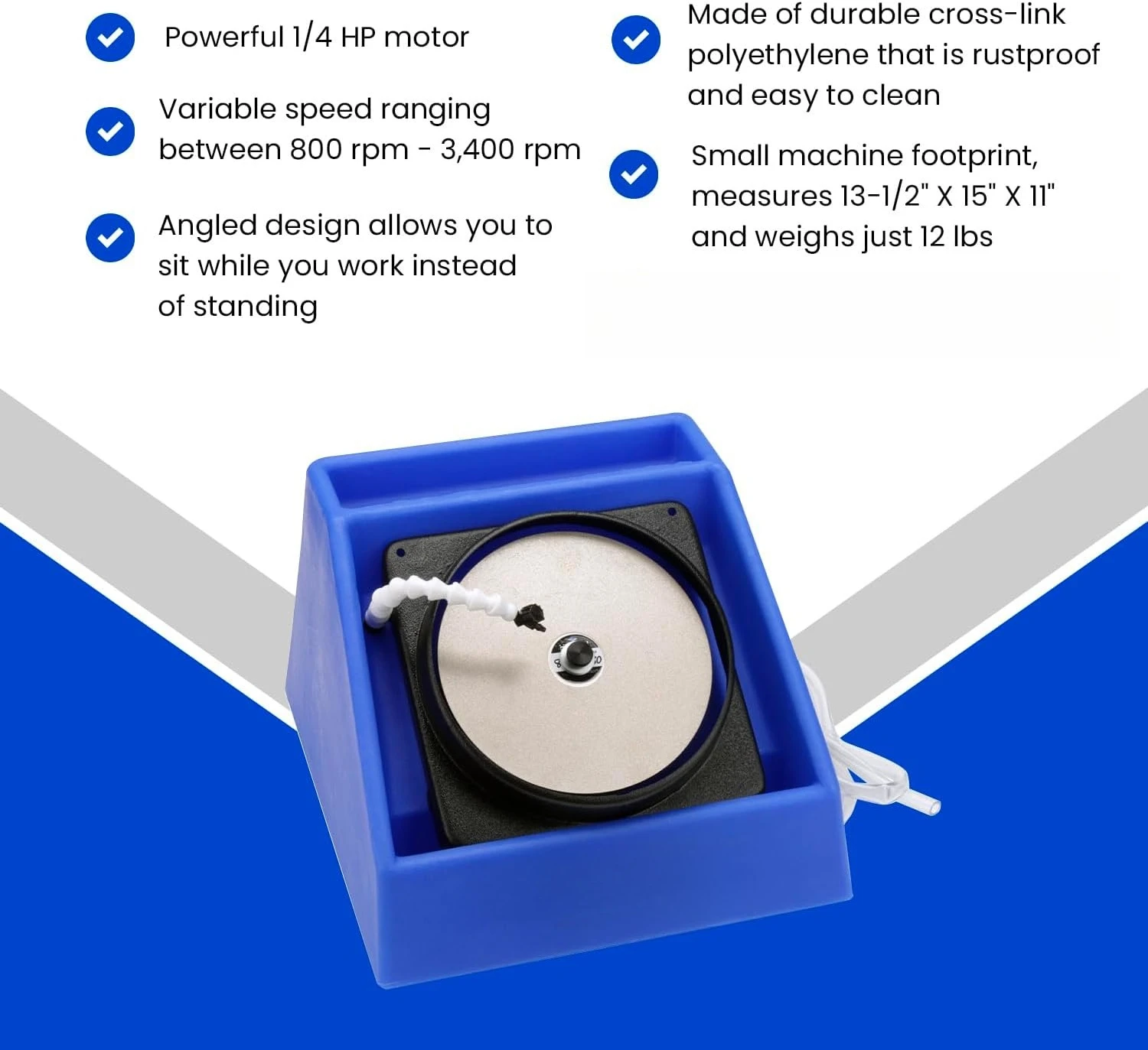 8 Inch Slant Cabber Lapidary Machine Rock Polisher Stone Shaper Gemstone Polishing Grinder Kit 115V Power Tool for Jewelry - view 5