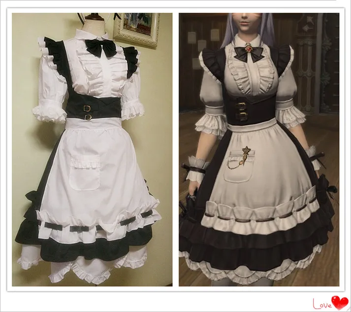 Final Fantasy Everyday Cat Maid Outfit Dress Cosplay Costume Cos Game Anime Party Uniform Hallowen Play Role Clothes Clothing