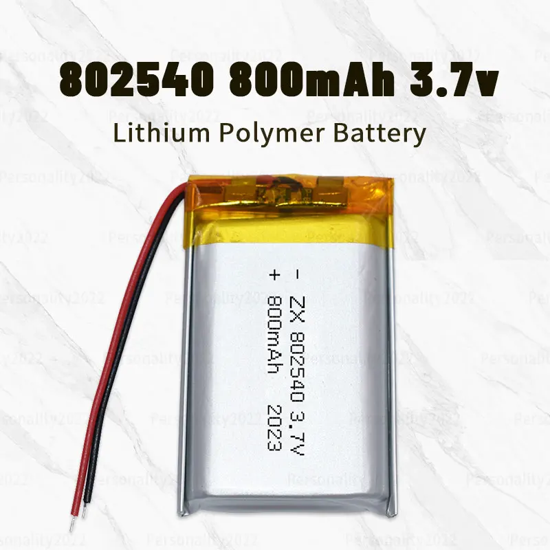 802540 بطارية 3.7 فولت 800 مللي أمبير Li Po 082540 بطاريات ليثيوم بوليمر قابلة للشحن لجهاز التجميل البخاخات مروحة صغيرة Li-po