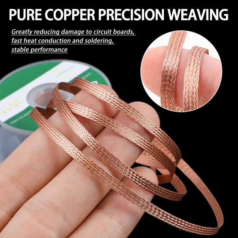 Desoldering Wick Braid 1/2/5PCS 1.5mm-4mm Solder Remover Wire Lead Cord Flux BGA Welding Repair Tool Sucker Cleaning
