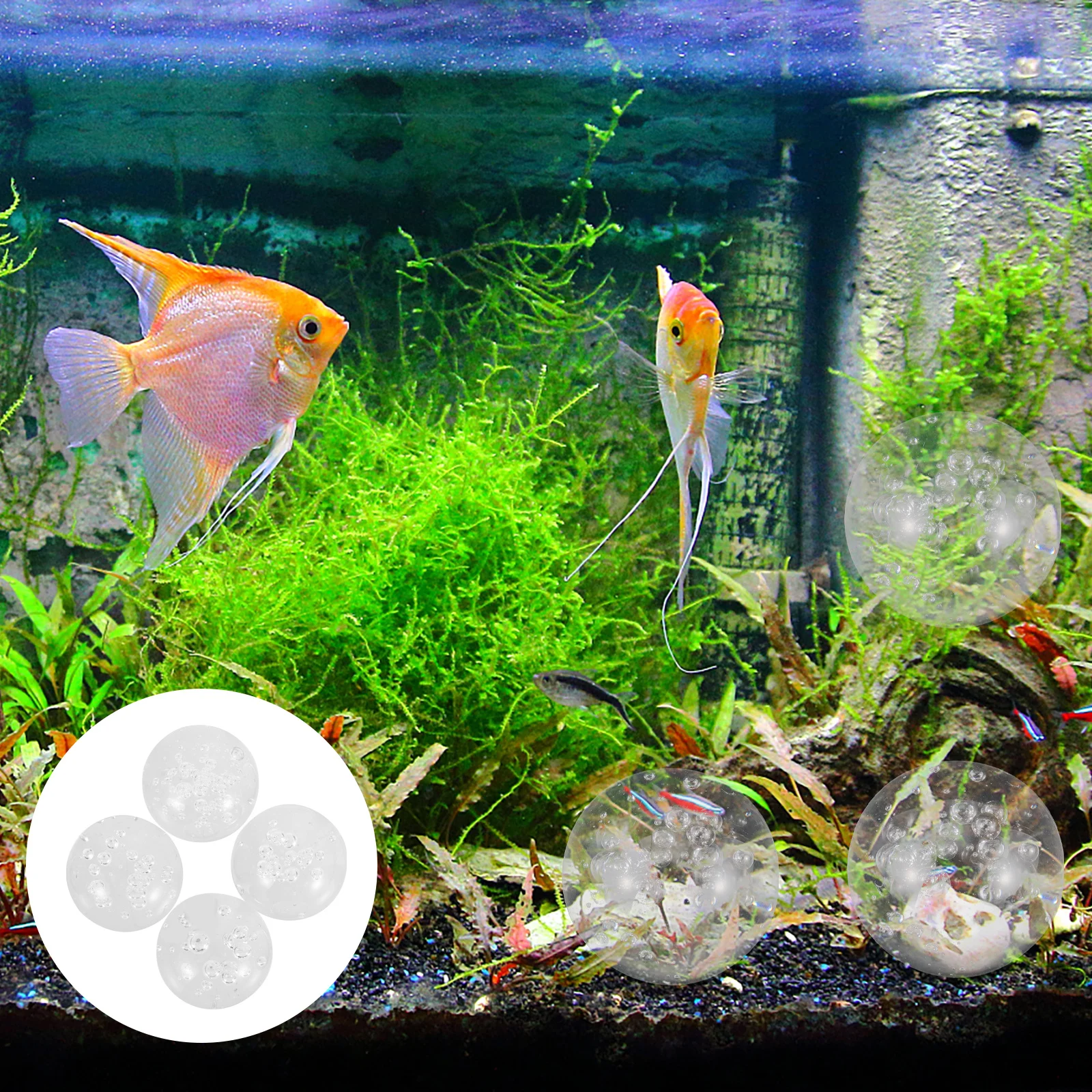 

4Pcs Crystal Ball Adornments Safe Material Eye-Catching Appearance Tabletop Decor Gift Cracked Display Globe Clear Glass Ball