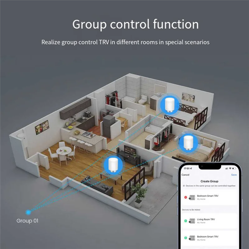 Tuya Zigbee Thermostatic Radiator Valves Intelligent Wireless App Control Heating Thermostat Temperature Controller