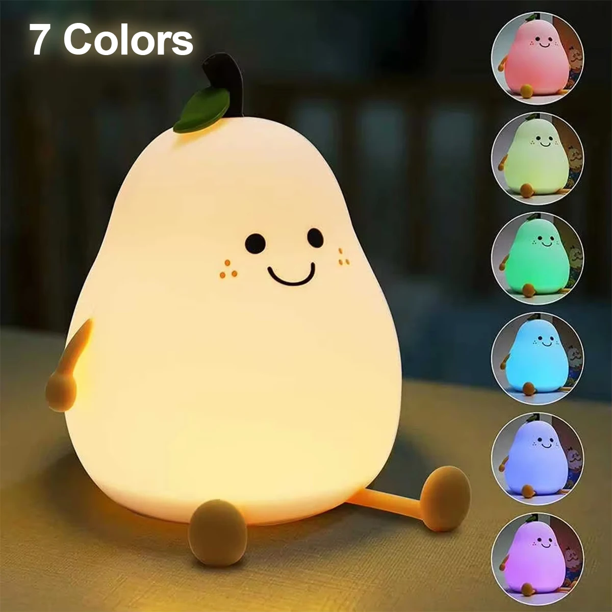 Dimmable Night Lights 7 Colors Nan Cute Light Silicone LED Usb Touch For Kids Bedside Table Lamp Bedroom Personalized Gifts Room