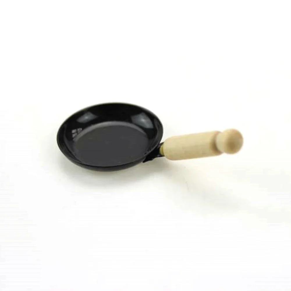 1/12 Dollhouse Miniature Accessories Mini Metal Pan  Simulation  Frying Pan Kitchen Pot Model Toys for Doll House Decoration