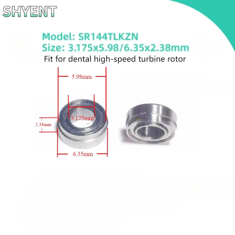 10PCS/pack Dental WH Bearing SR144TLKZN Ceramic Ball Flange Bearings for WH Dental Handpiece Air Rotor Accessorie