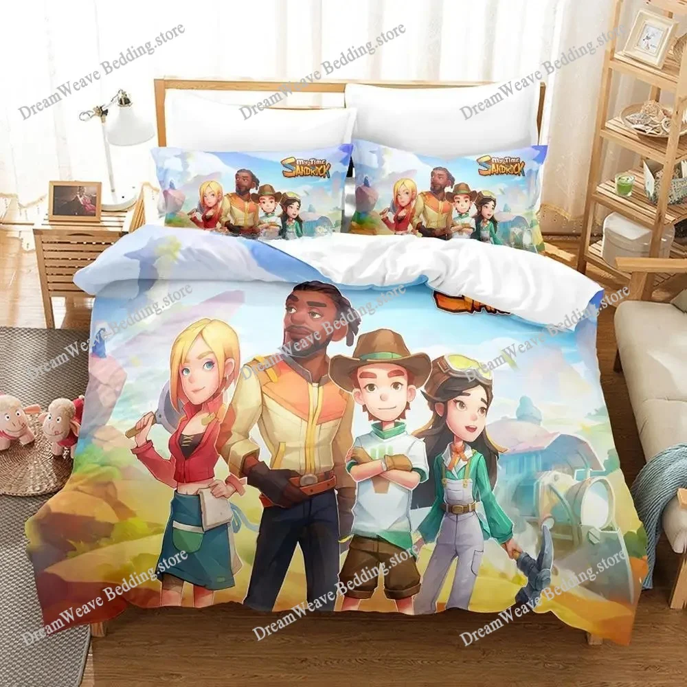 

3d Print Anime Game My Time At Sandrock Bedding Set Single Twin Full Queen King Size Bed Set Adult Kid Bedroom Duvet Cover Sets