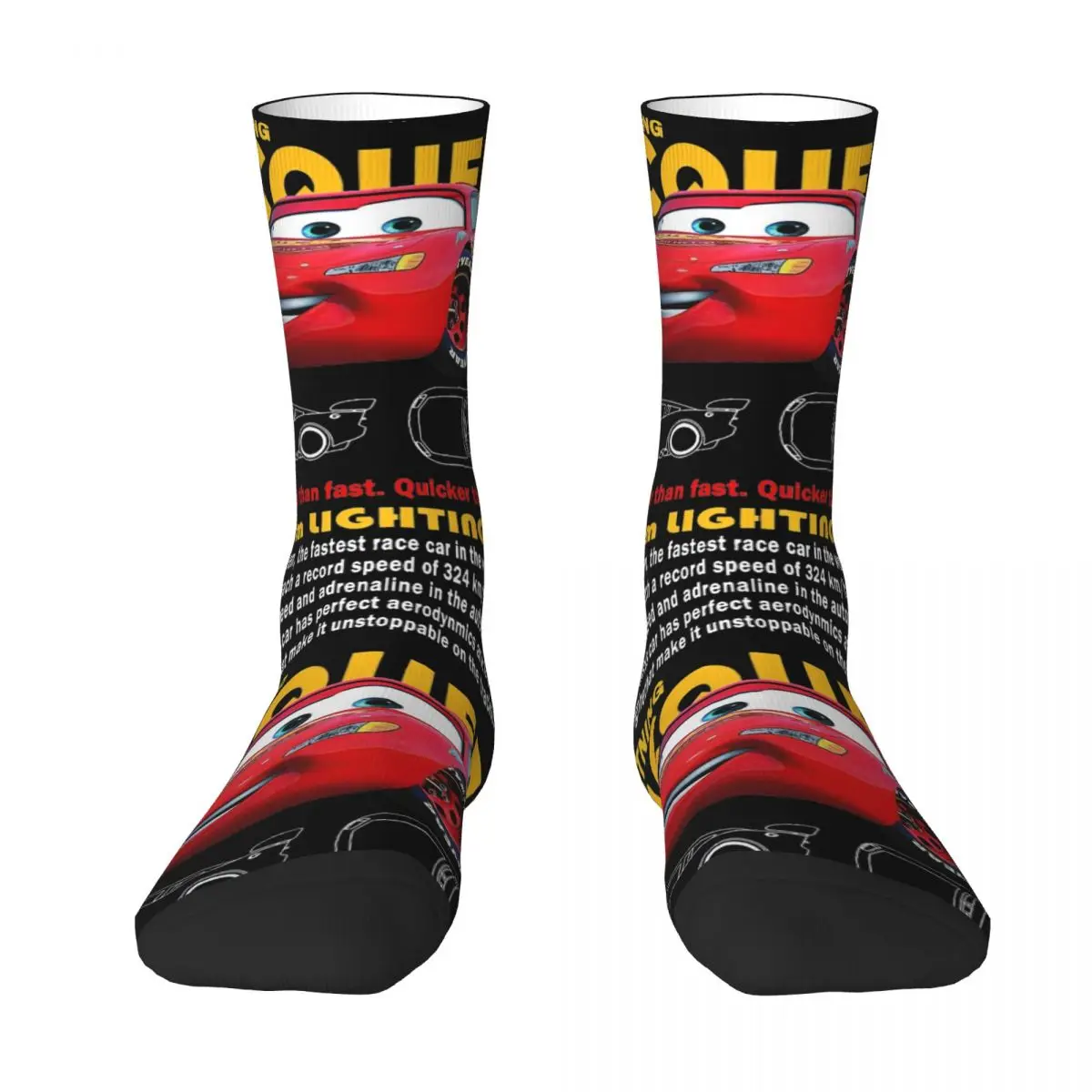 New Male Men Socks Crazy Vintage Cars Lightning Mcqueen Sock Polyester Movie Women\'s Stockings Spring Summer Autumn Winter