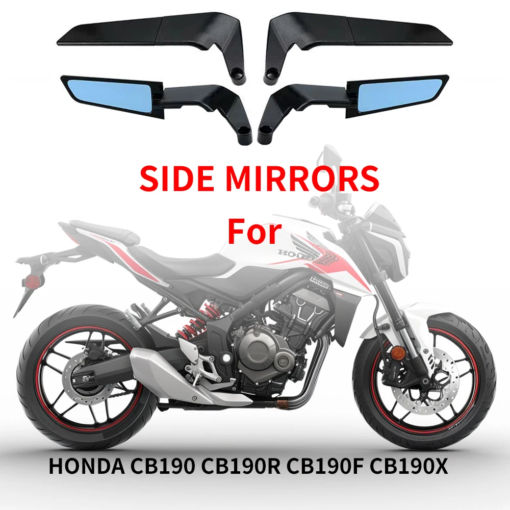 For HONDA CB190 CB190R CB190F CB190X Motorcycle Mirrors Stealth Winglets Mirror To Rotate Adjustable Mirrors